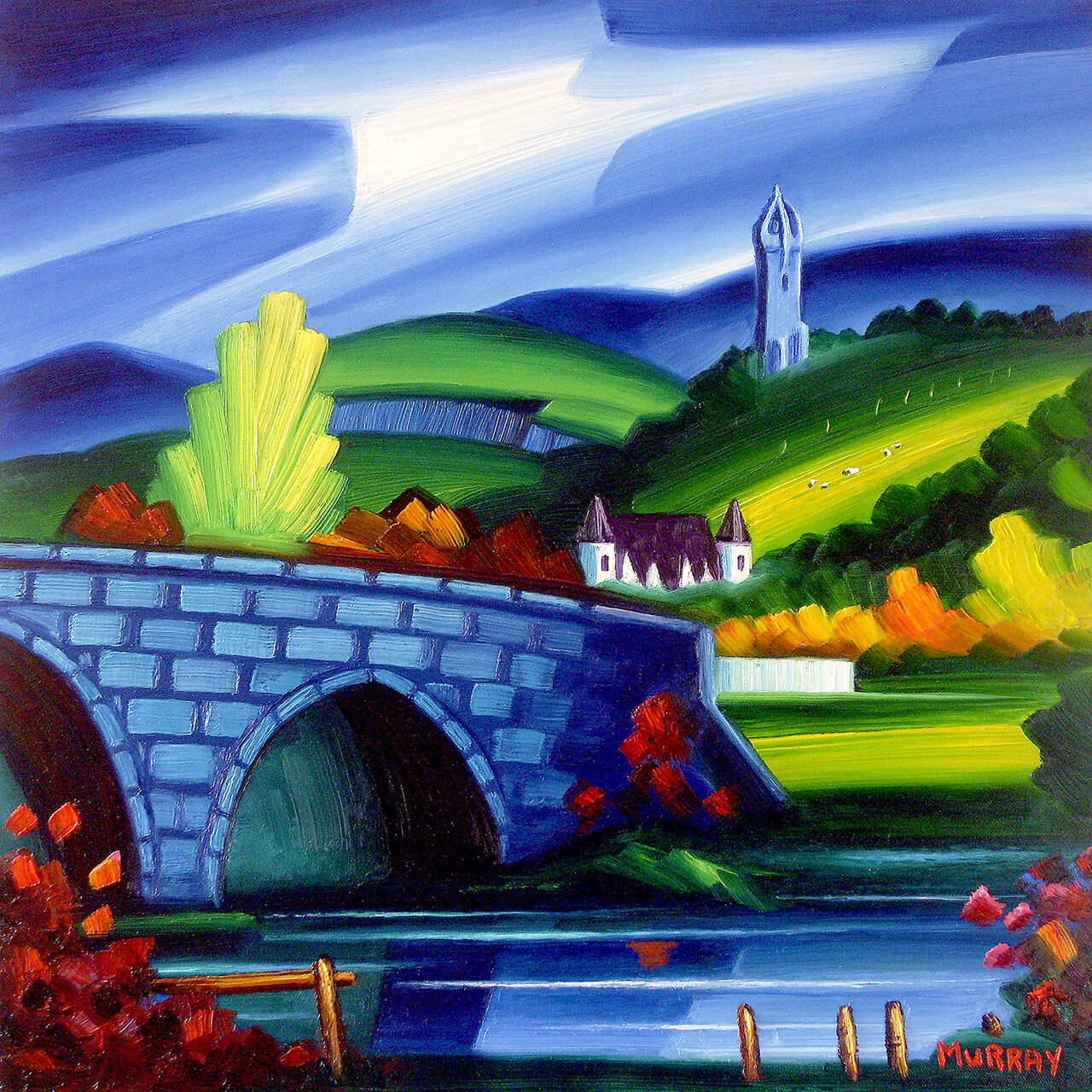 Stirling Bridge & Wallace Monument Print by Raymond Murray